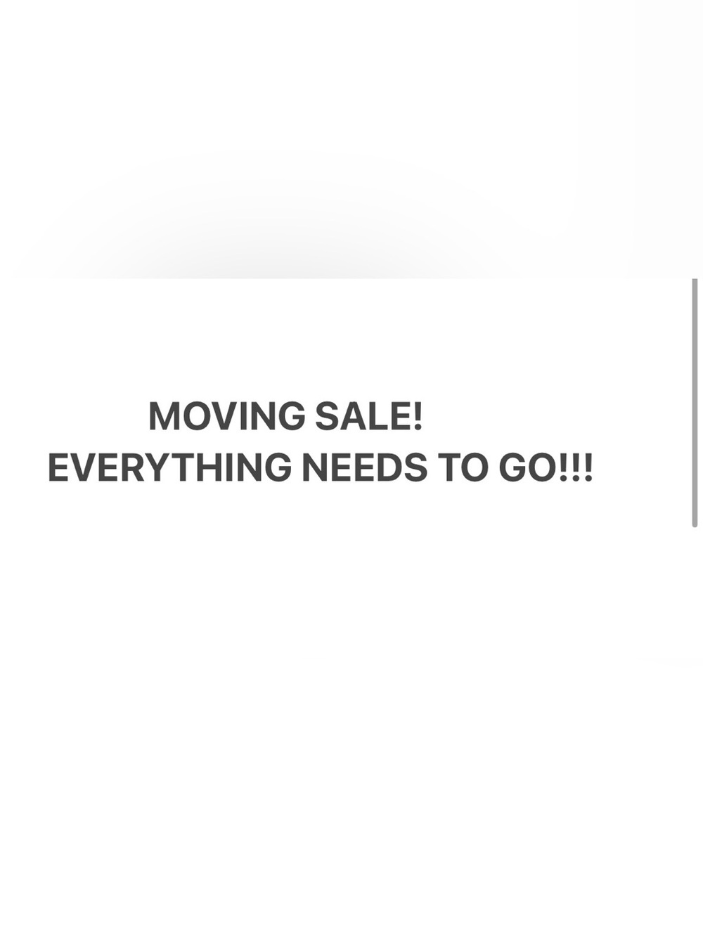 MOVING SALE